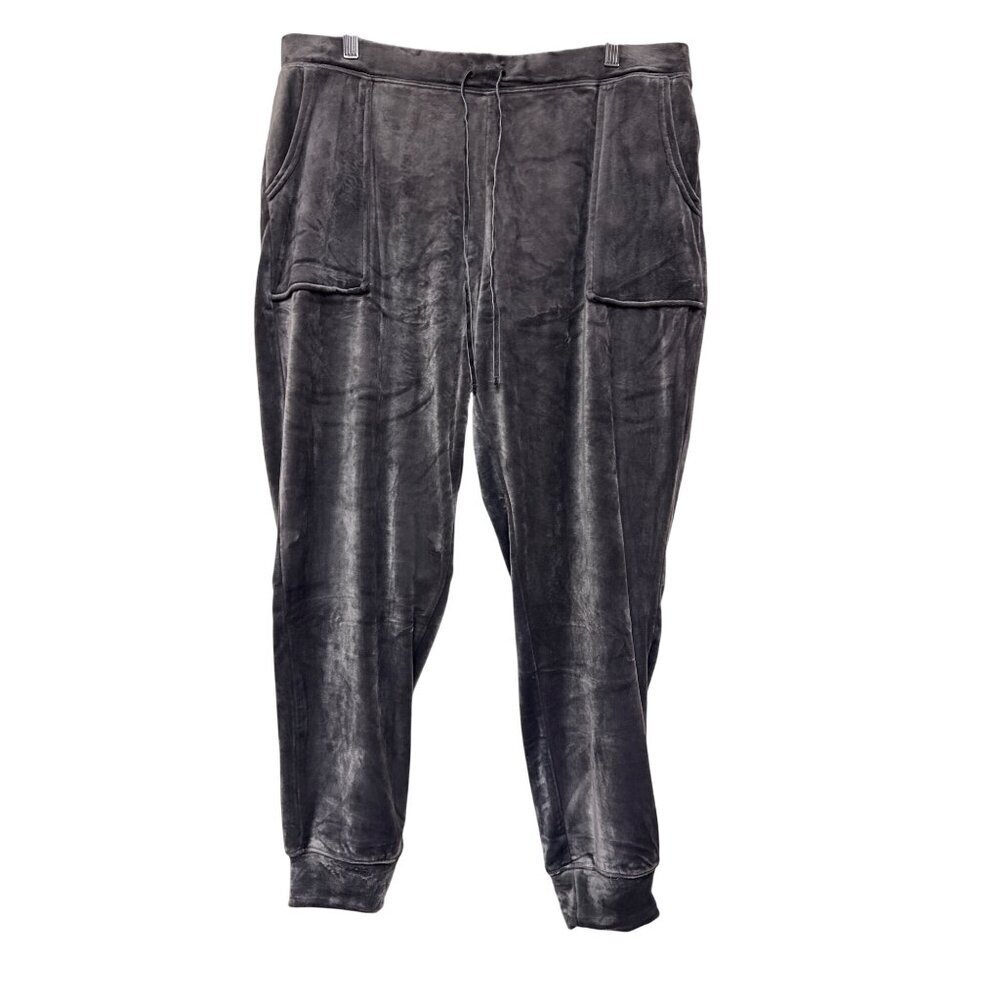 House of Harlow 1960 Women's Velour Sweatpants Joggers Grey Pants Size XL Lounge